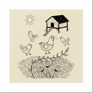 chicken coop art Posters and Art